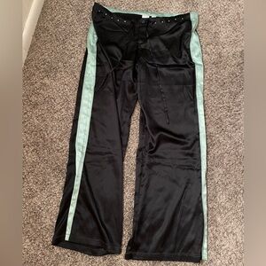 Victoria’s Secrets VS Black / Green Flare Striped Pants Large